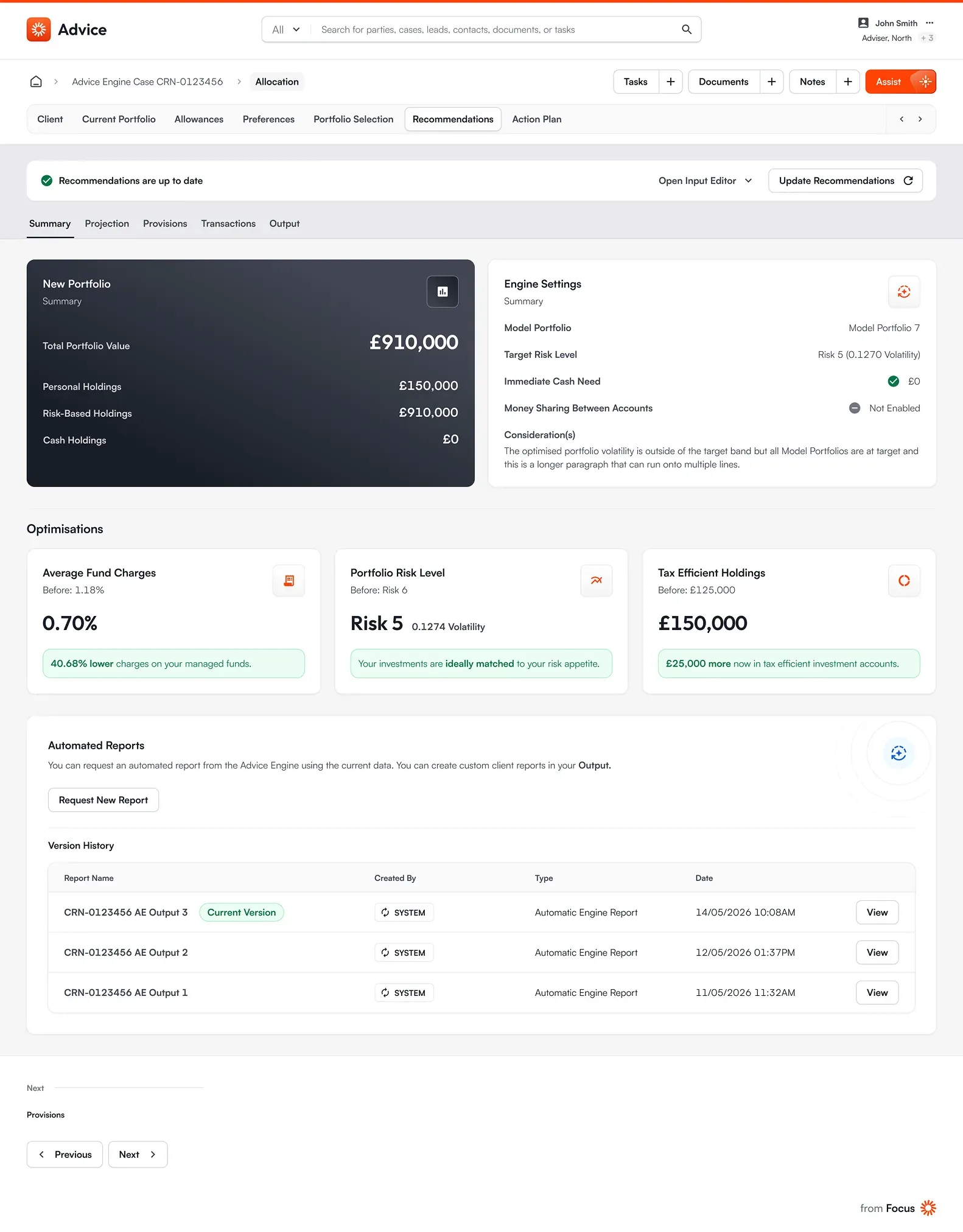 Ae recommendation